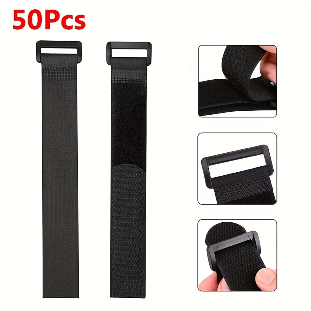 Versatile Flexible Economical Quick-Install 50PCS Nylon Hook-And-Loop Cable Ties
