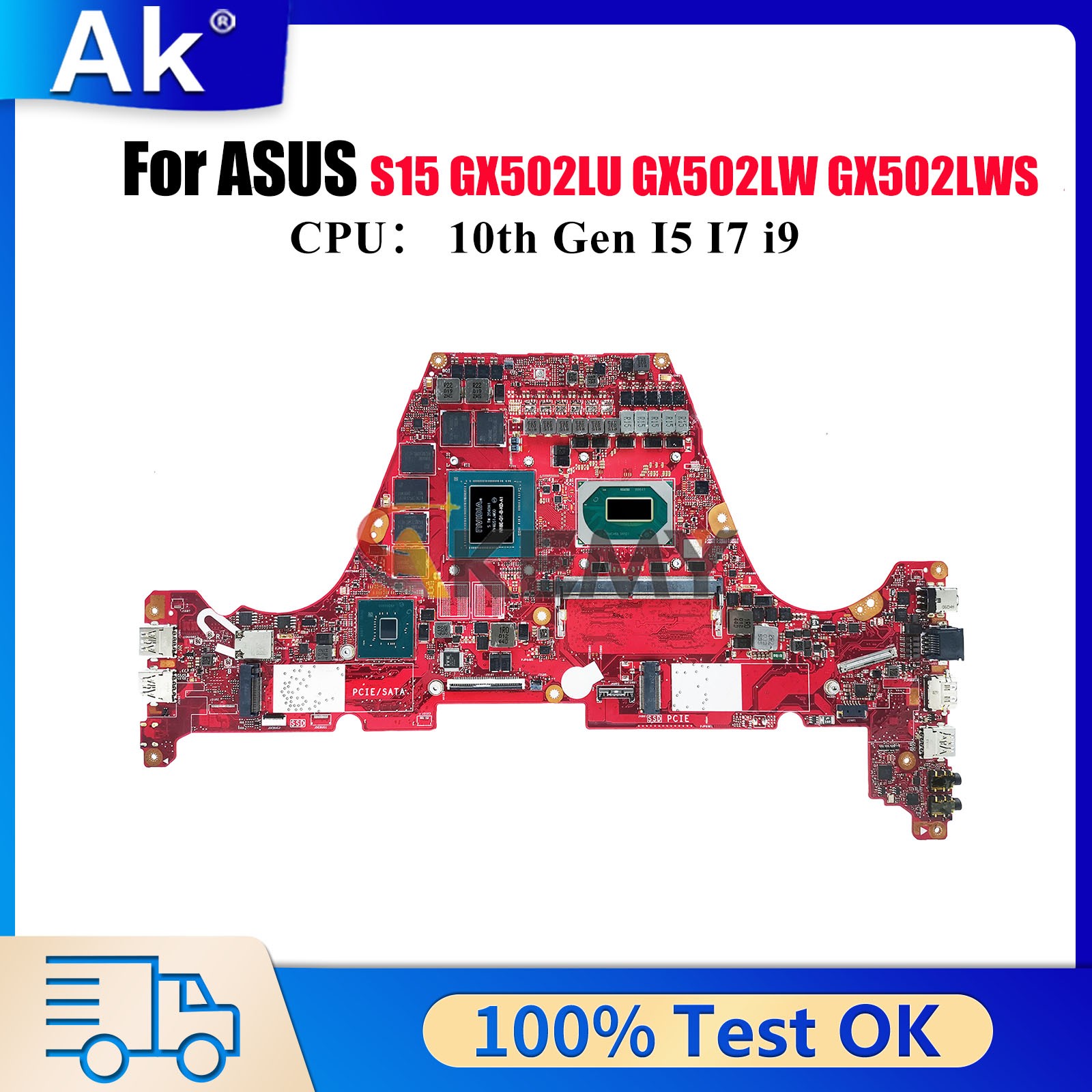 GX502LXS motherboard For ASUS ROG GU502LU GU502LV 8G I7-10750H GTX1660Ti RTX2060