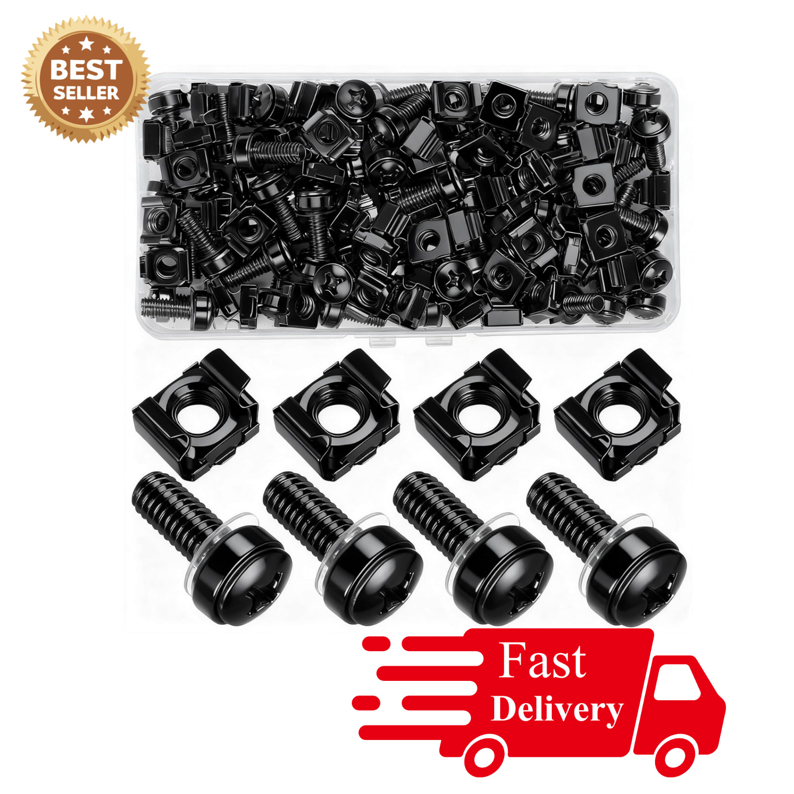 110 Pcs/55 Set Rack Mount Screws and Cage Nuts for Rack Mount Server Cabinet,...