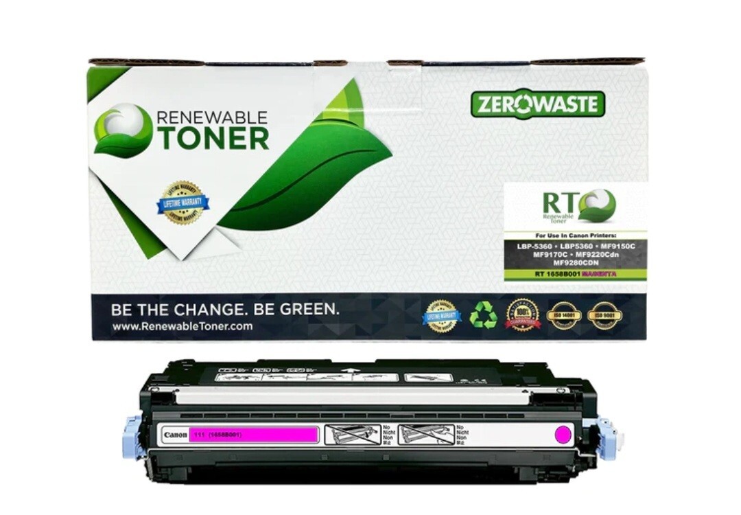 2 Pack Renewable Toner Compatible With CANON 111  RT 1658B001 Magenta Retail $95