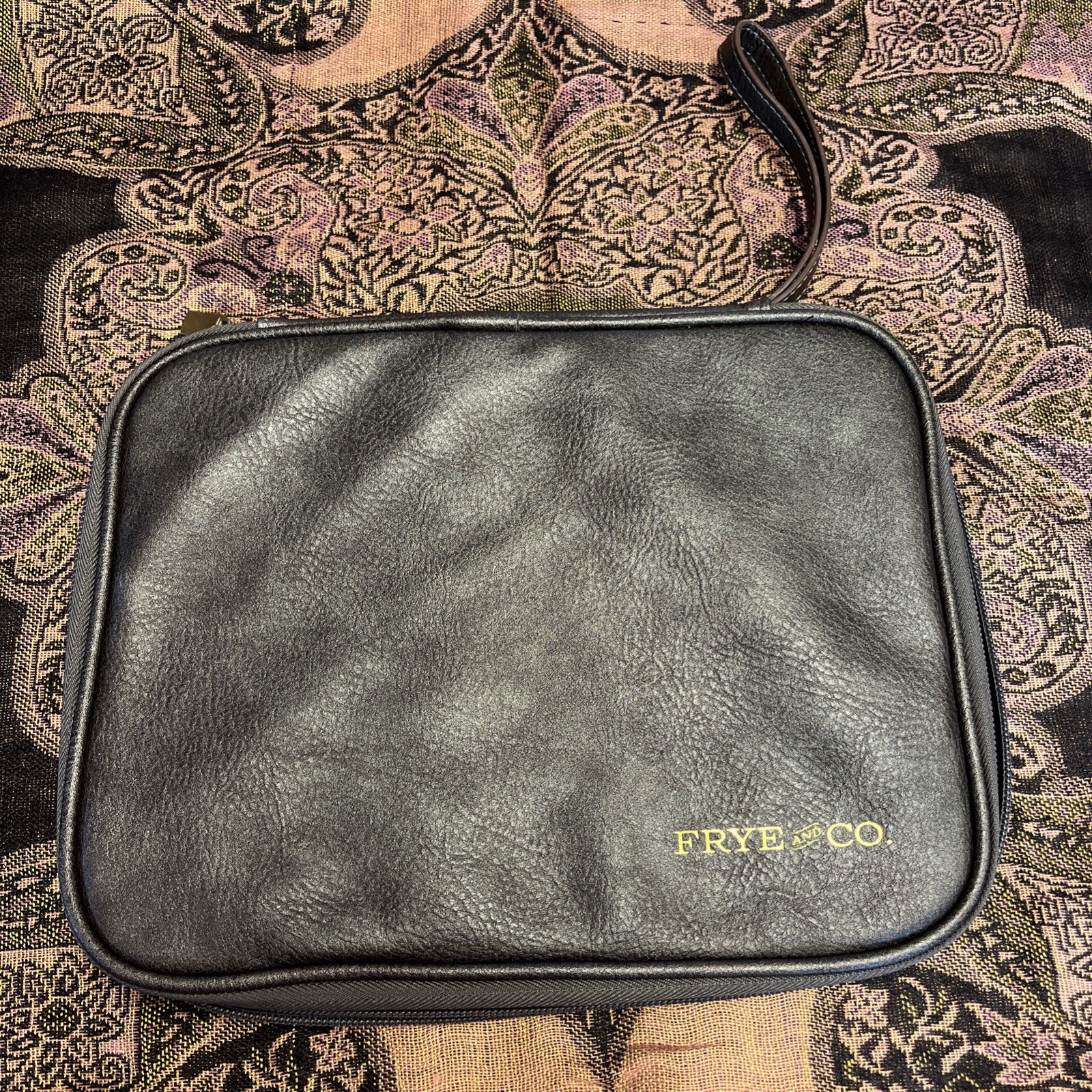 NEW Frye and Co. Vintage Charcoal Vegan Leather Tech Storage Case By Frye