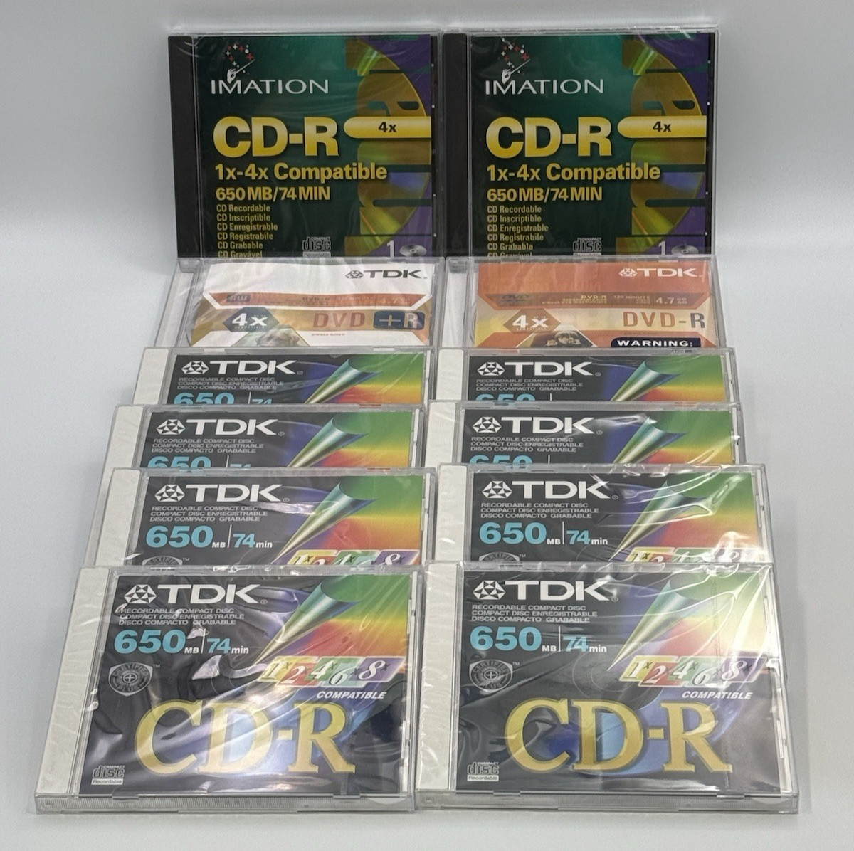 Blank CD DVD Lot 12 Discs New Sealed CD-R DVD-R DVD+R Mixed Media