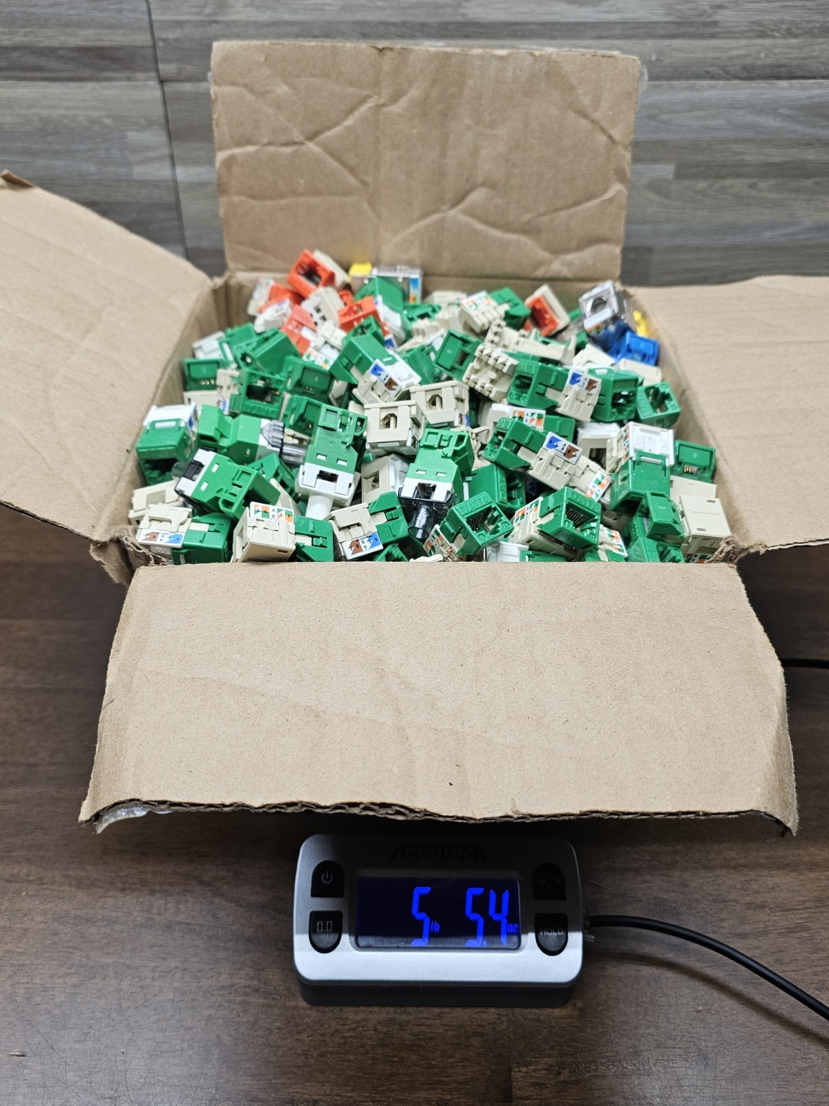 CommScope UNJ600 Green , Mixed USED Lot 5LBS BOX of Jacks, Key Stone 
