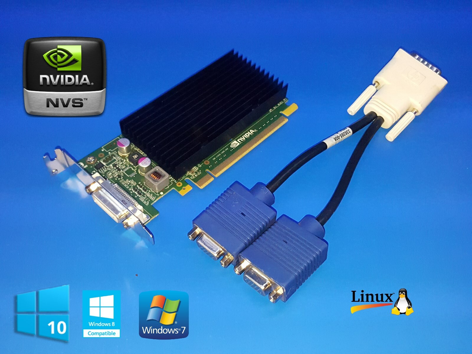 HP Compaq Pro SFF 6000 6200 6250 6300 NVIDIA SFF Dual VGA Monitor Video Card