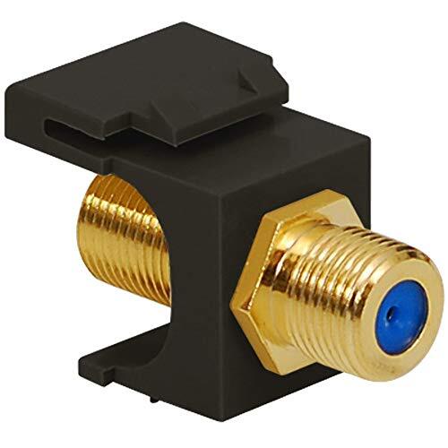 ICC F-Type Modular Jack in HD Style, 3 GHz Gold Plated, Black