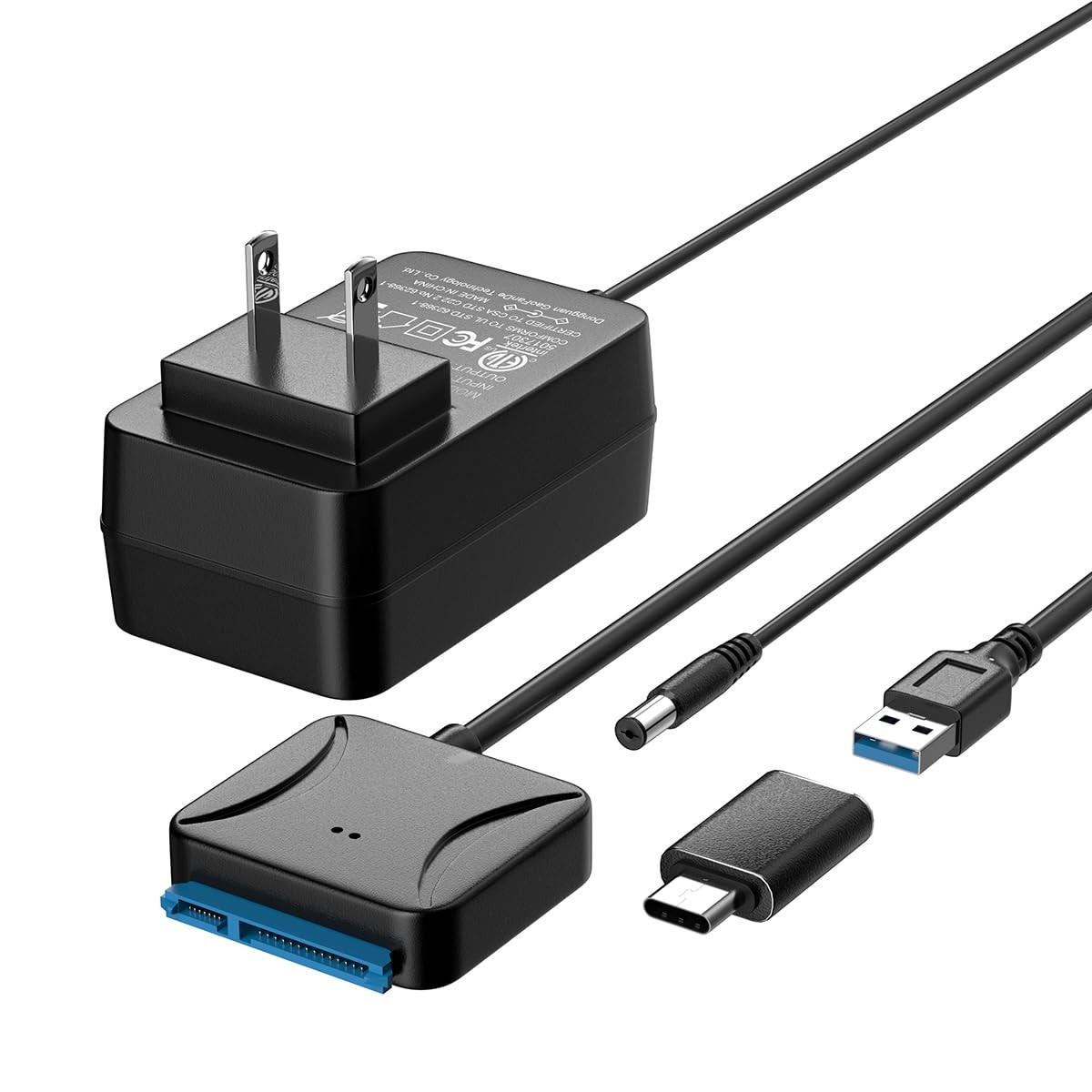 High Speed SATA To USB 3.0 Adapter Cable 2.5 In SSD HDD TypeC TypeA 2in1