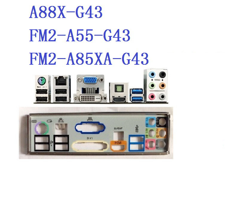 Backplate For MSI FM2-A55-G43, FM2-A85XA-G43, A88X-G43 Motherboard IO Shield