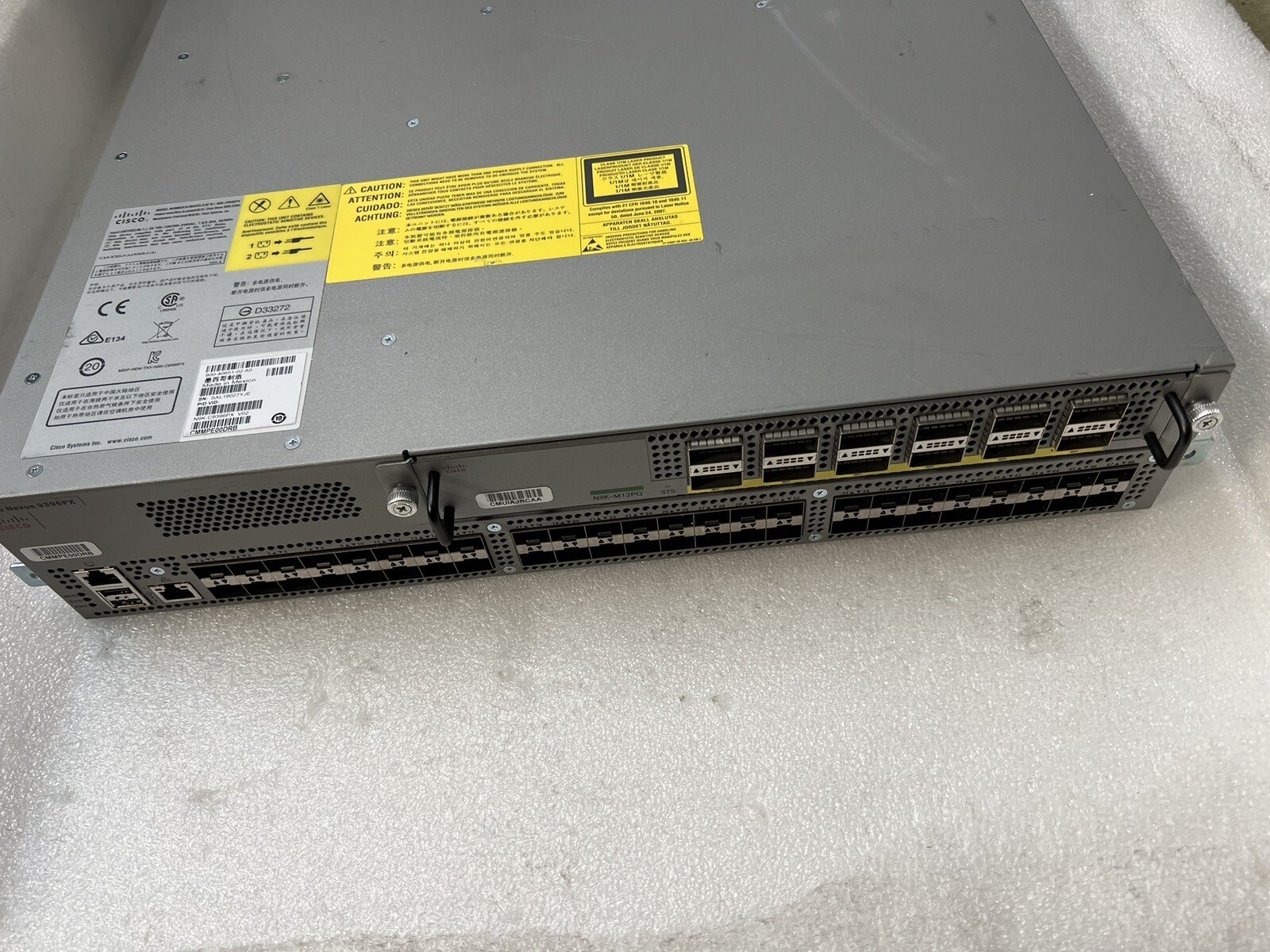 Cisco Nexus N9K-C9396PX V02 48 Ports SFP+ L3 Managed Switch W/ N9K-M12PQ 2xpsu