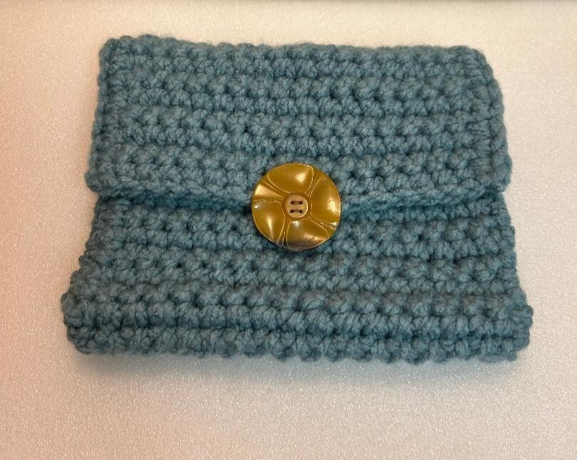 Handmade Crochet Kindle or eReader Cover - Thick Machine Wash-Big Button Closure