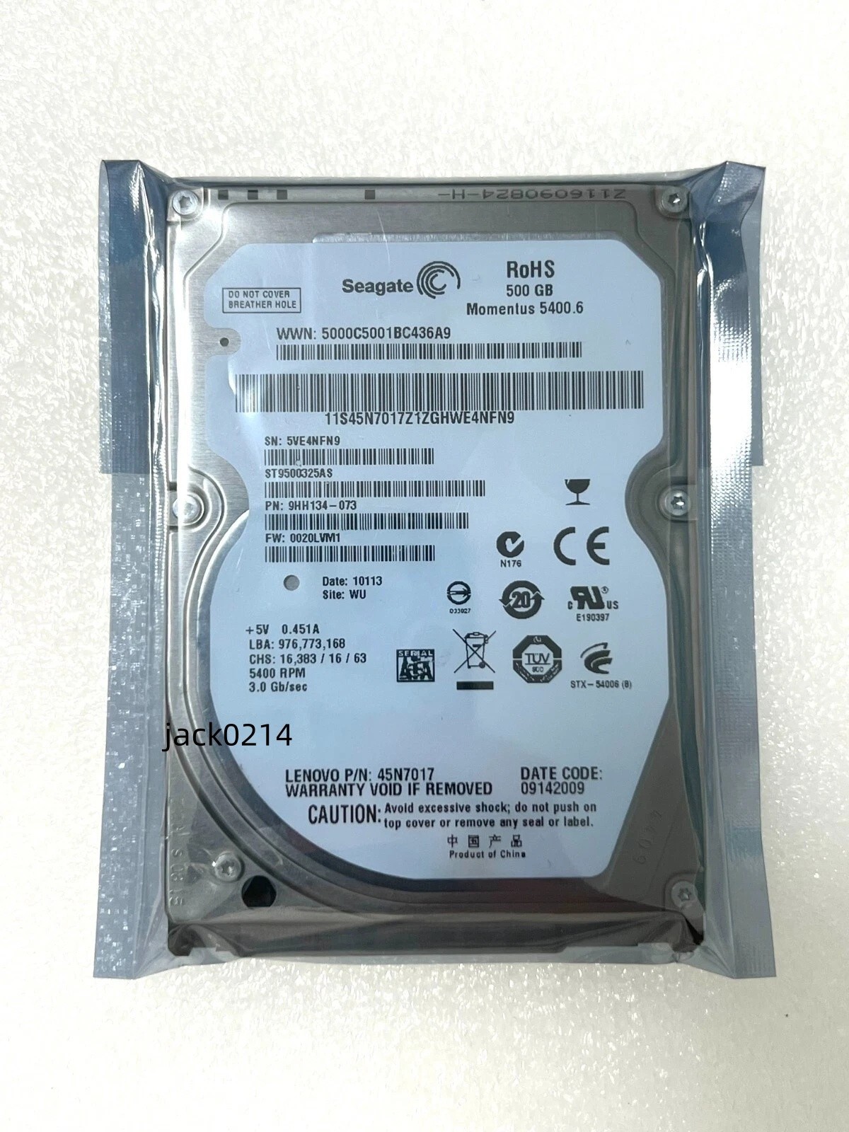 Seagate Momentus 5400.6 ST9500325AS 500 GB 5400 RPM 2.5" SATA Laptop Hard Drive