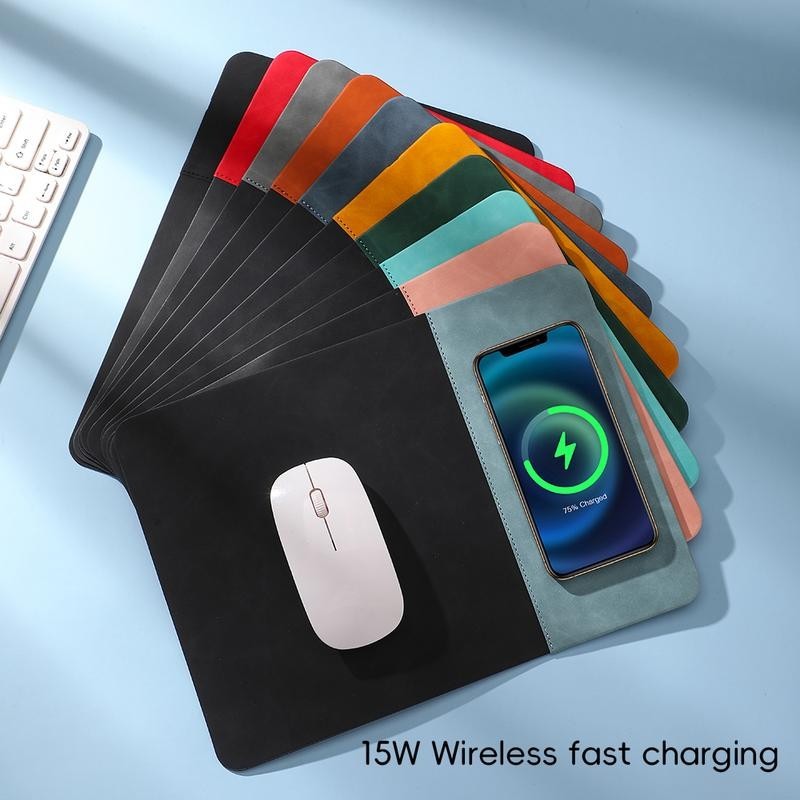 Multifunctional 15W wireless charging mouse pad office-size desk pad