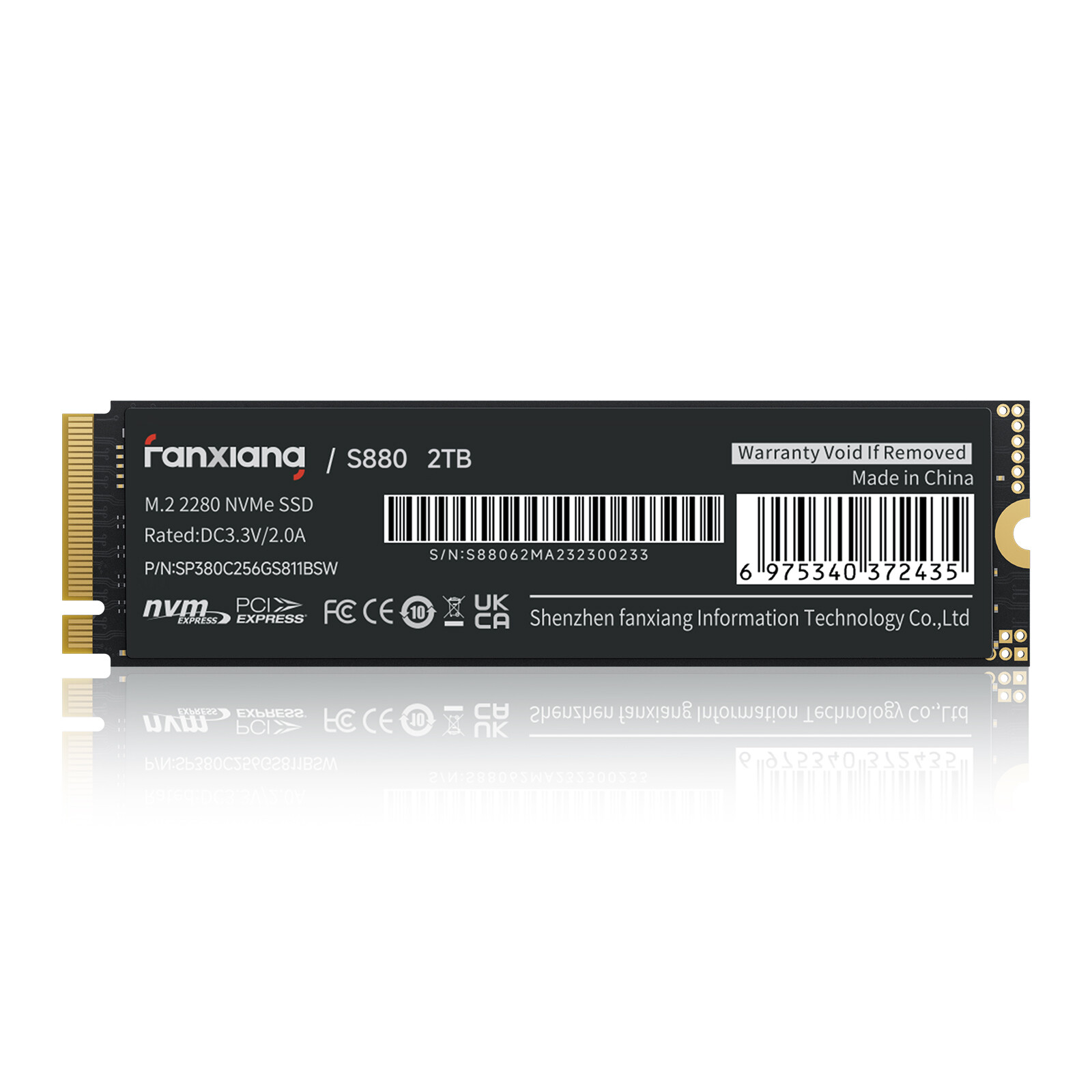 Fanxiang M.2 NVMe 2TB SSD PS5 Heat Sink Gaming SSD PCIe 4.0 Solid State Drives