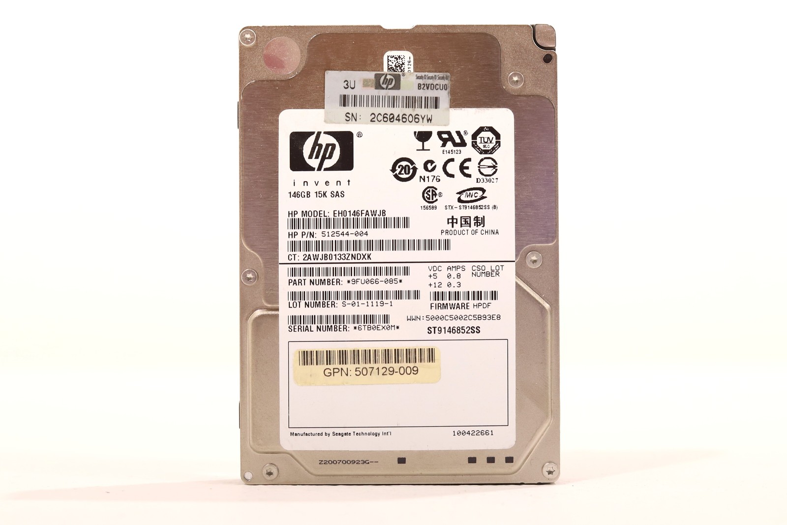HP EH0146FAWJB 146GB 2.5" 6Gb/s 15K RPM SAS Hard Drive P/N: 507129-009 Tested