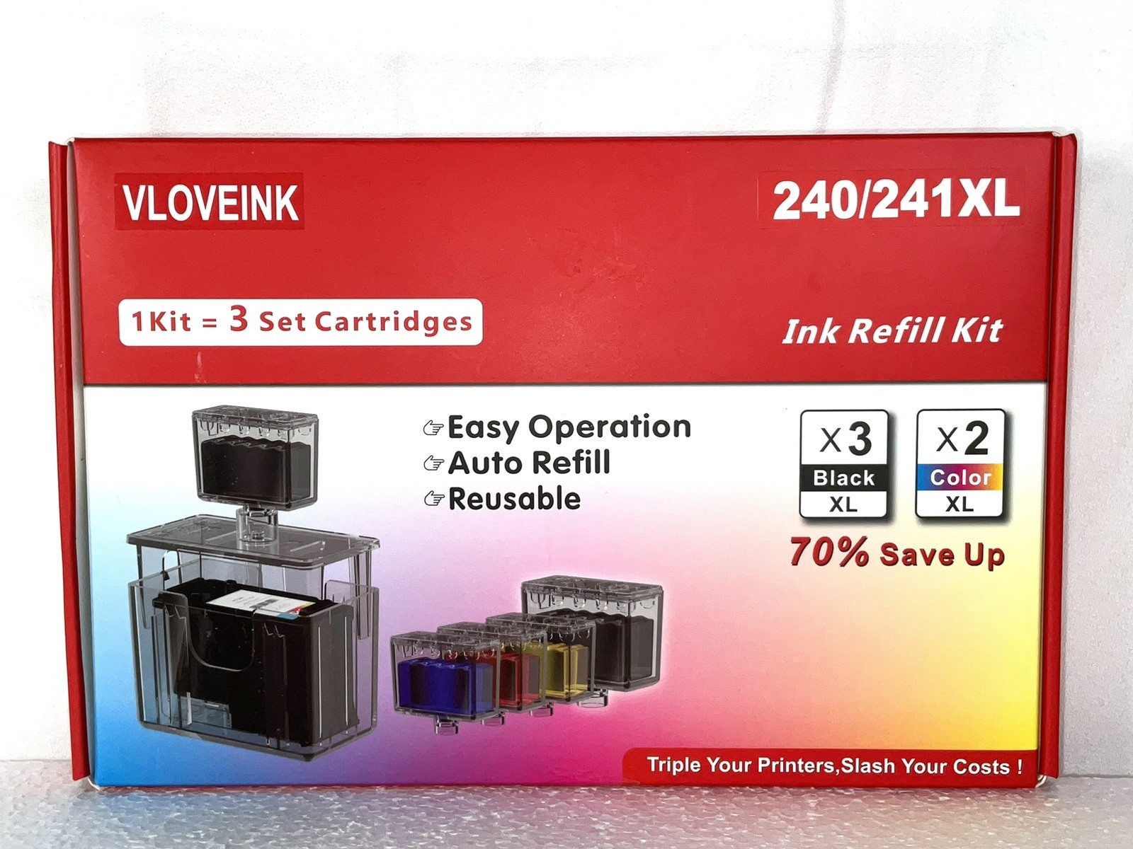 VLOVEINK Ink Refill Kit For 240/241 XL Canon Pixma Printer NEW exp. 2027