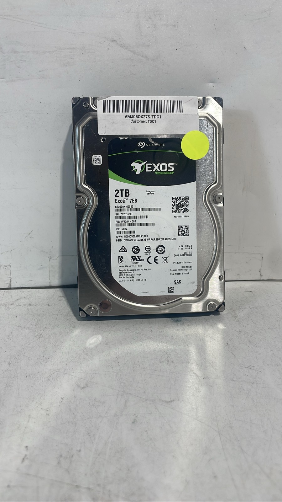 Seagate Exos 7E8 ST2000NM0045 1V42 2TB 3.5" Enterprise SAS 12Gb/s Hard Drive HDD