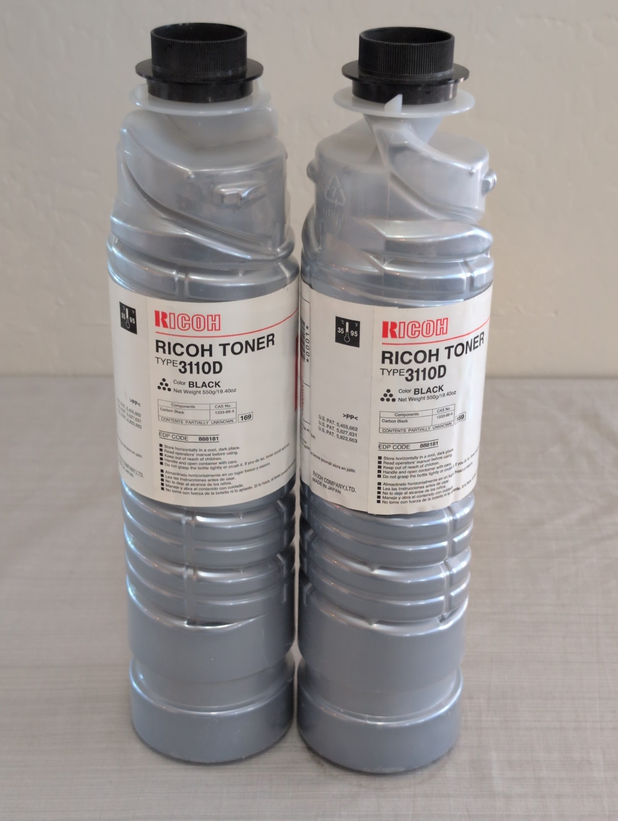 OEM Ricoh Toners Type 3110D Black (2 bottles) EDP Code: 888181 Open Box