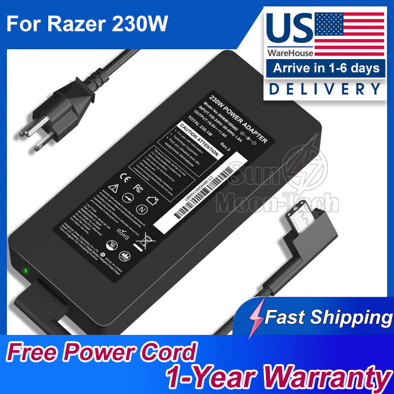 New Replacement 230W Razer Blade 15 RZ09-02385E92-R3U1 Laptop AC Adapter Charger
