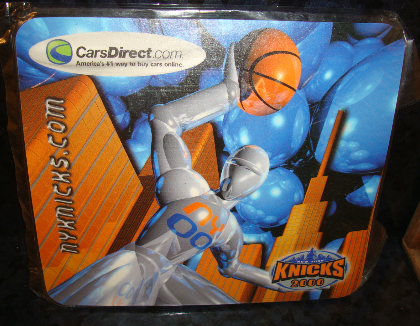 NBA NEW YORK KNICKS Logo 2000 CarsDirect Promo Ad MOUSE PAD Basketball Brand New