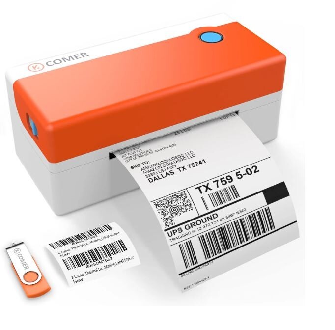 K COMER RX416 Commercial Thermal Printer 4x6 Shipping Label High Speed 150mm/s