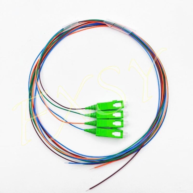 SC/ APC 4 Core Single-Mode SM 9/125 Bundle Fiber Optical Pigtail OS2 4 fibers