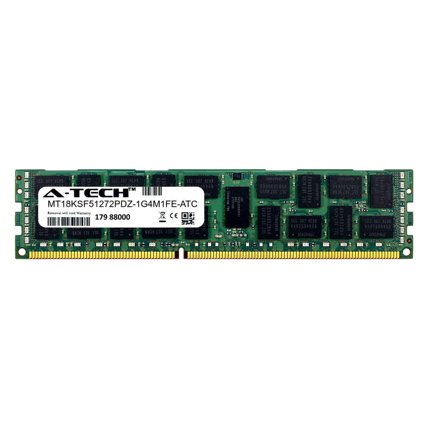 4GB PC3-10600R RDIMM (Replacement for Micron MT18KSF51272PDZ-1G4M1FE) Memory RAM