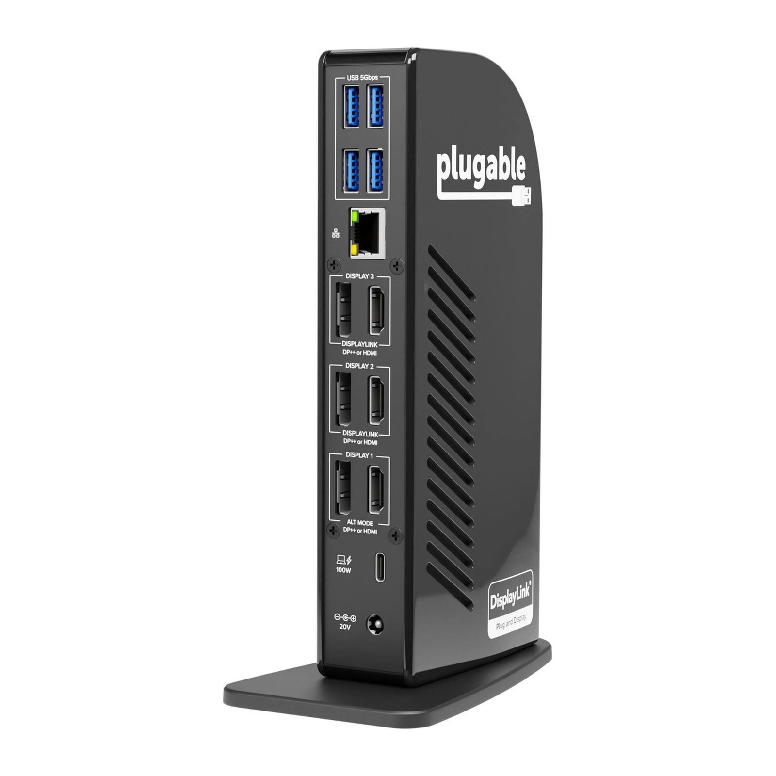 Plugable UD-ULTC4K USB-C Docking Station Triple 4K Monitor 100W Laptop OPEN BOX