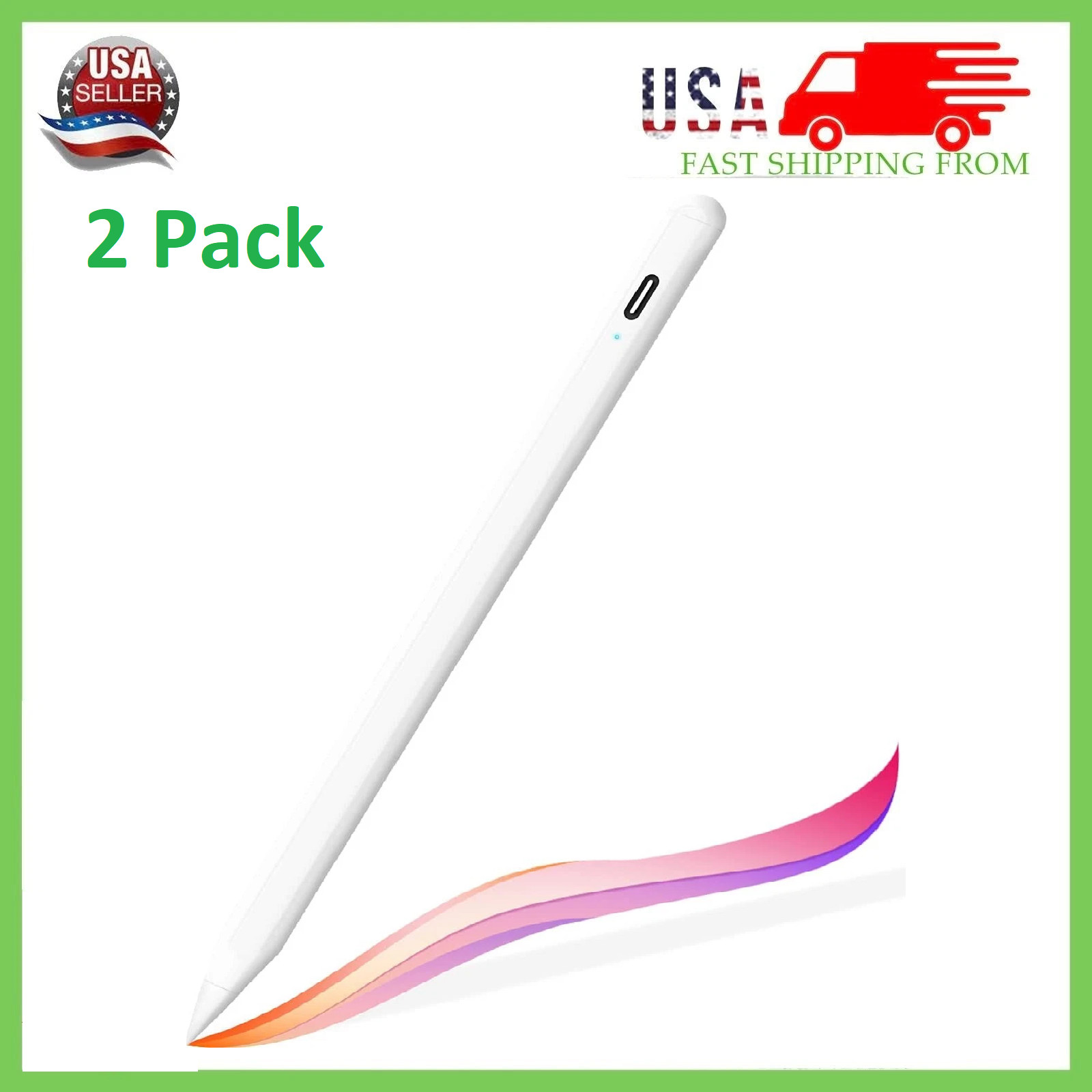 Apple iPad Pencil Active Pencil Rechargeable, Tilting, Magnetic Adsorption LOT