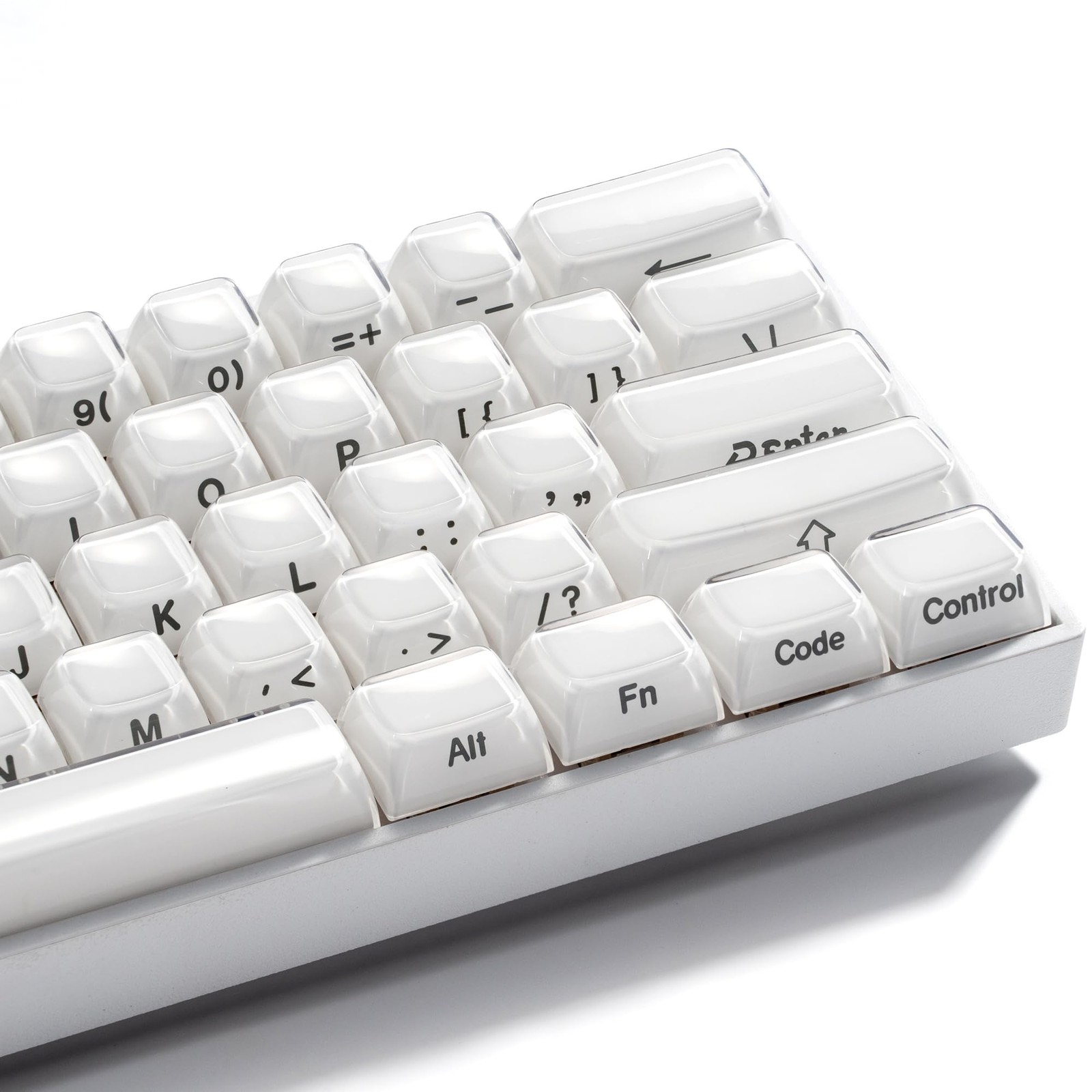 XVX White Keycaps Crystal Jelly Keyboard Key caps OEM Profile Side Printed Ke...