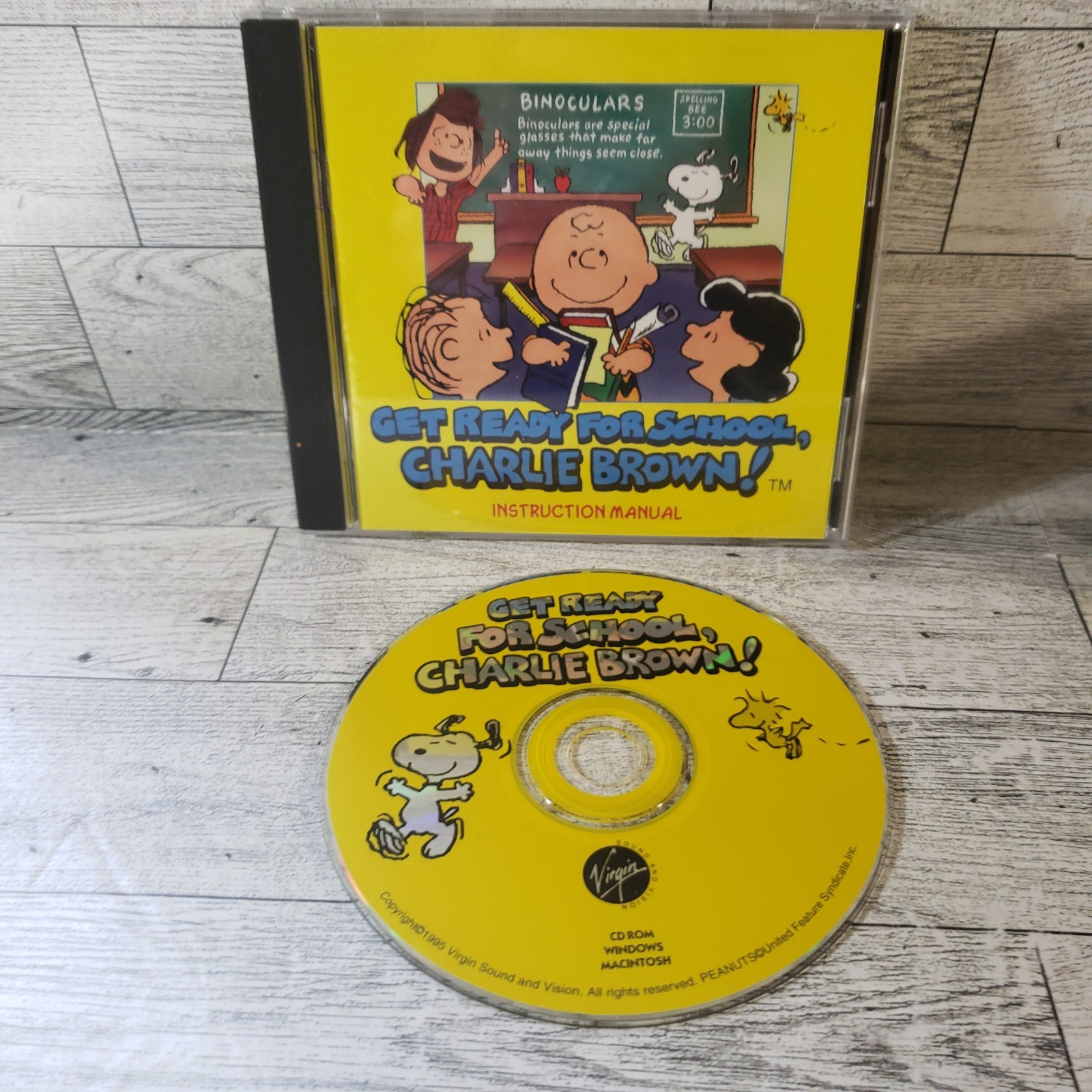 Get Ready For School Charlie Brown PC MAC CD Learn Spelling Reading Game Snoopy