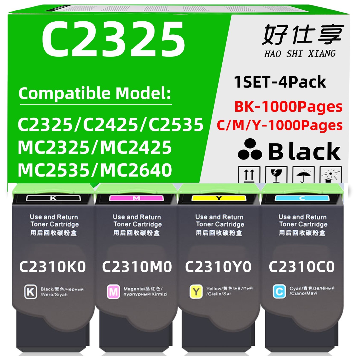 C2325 Toner Cartridge Compatible for Lexmark C2425 C2535 MC2325 MC2425 MC2535