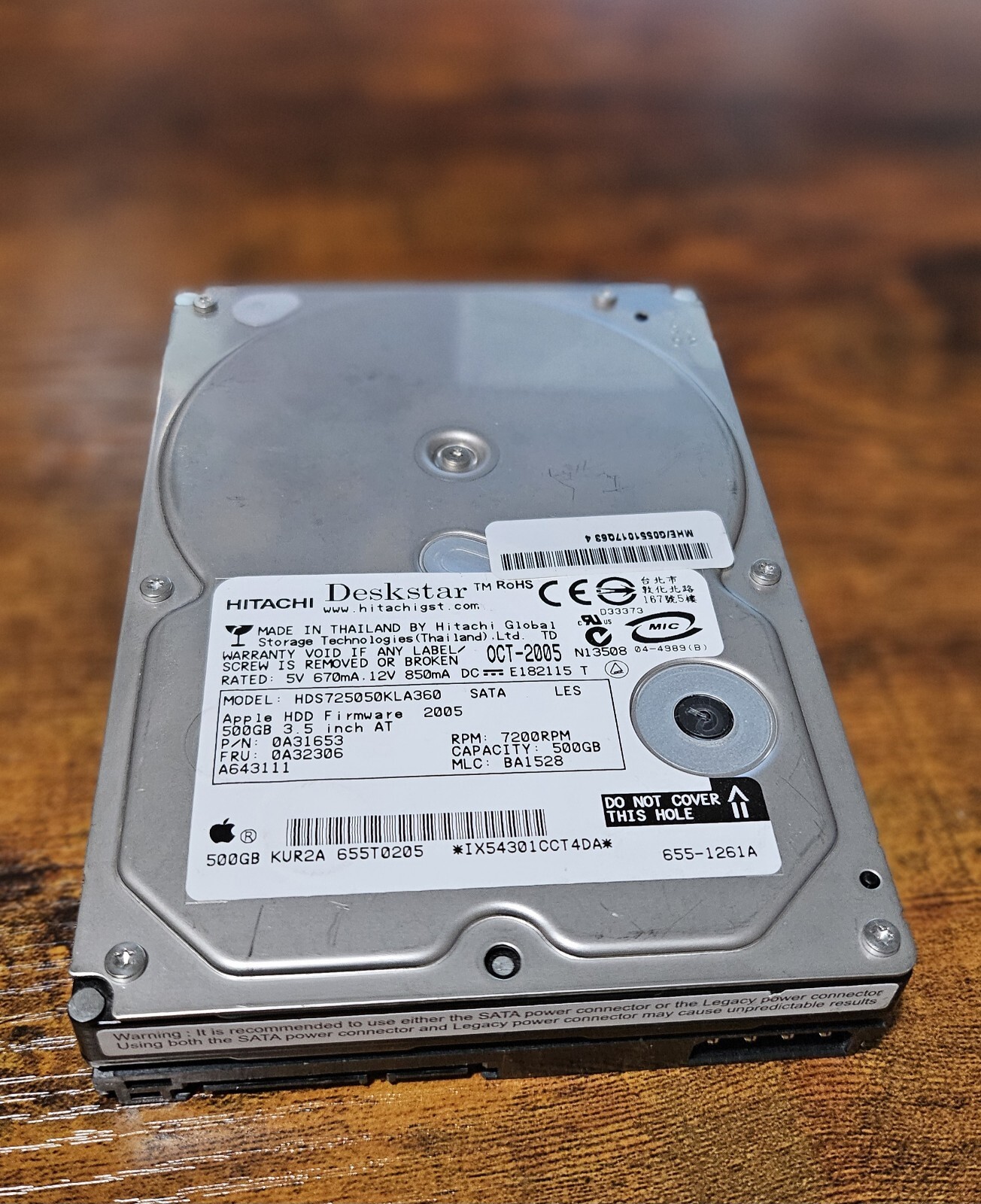 Hitachi Deskstar 3.5" HDS725050KLA360 500GB SATA Hard Drive