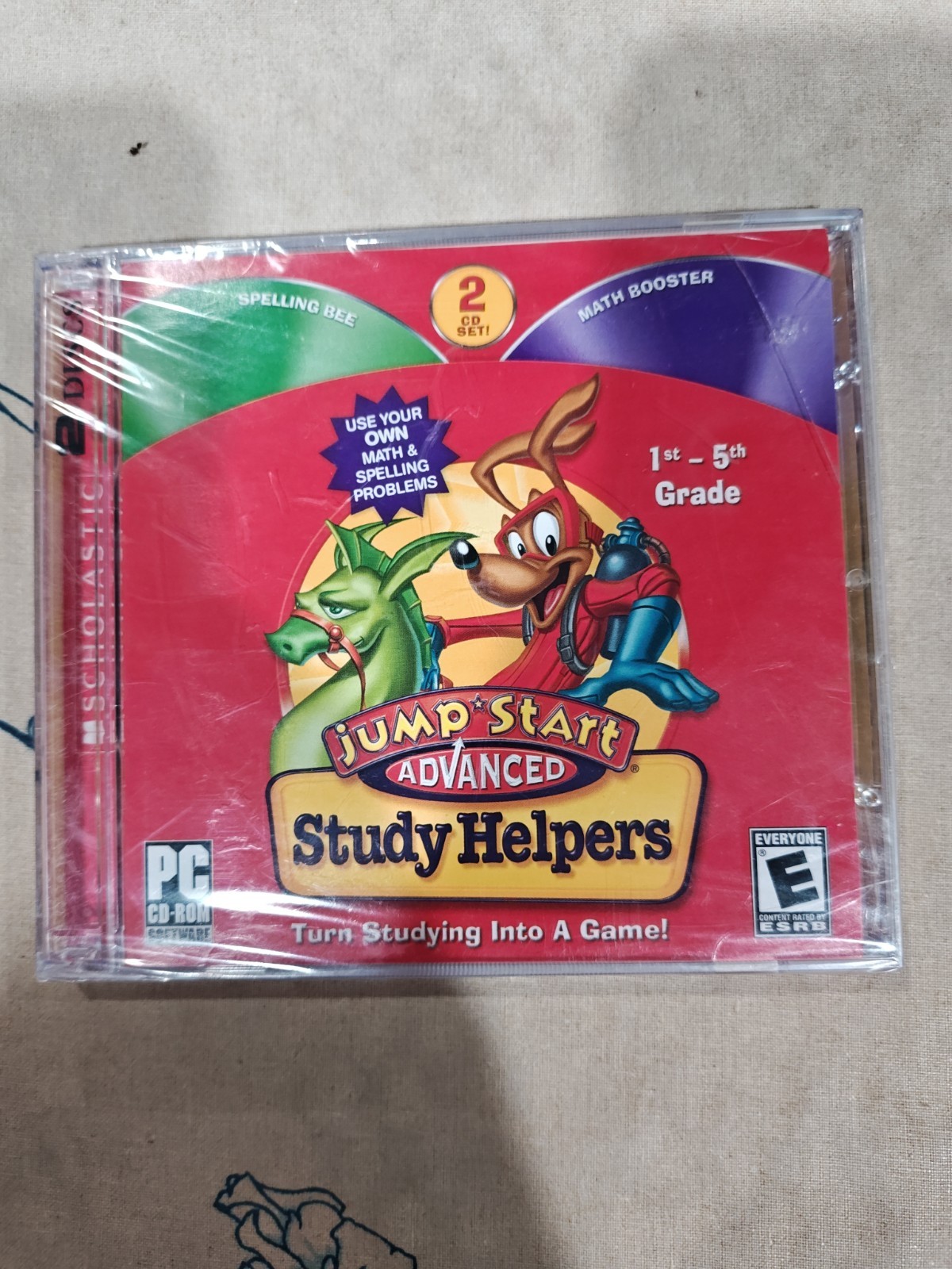 JumpStart Advanced Study Helpers 2 CD Set Math Booster Spelling Bee