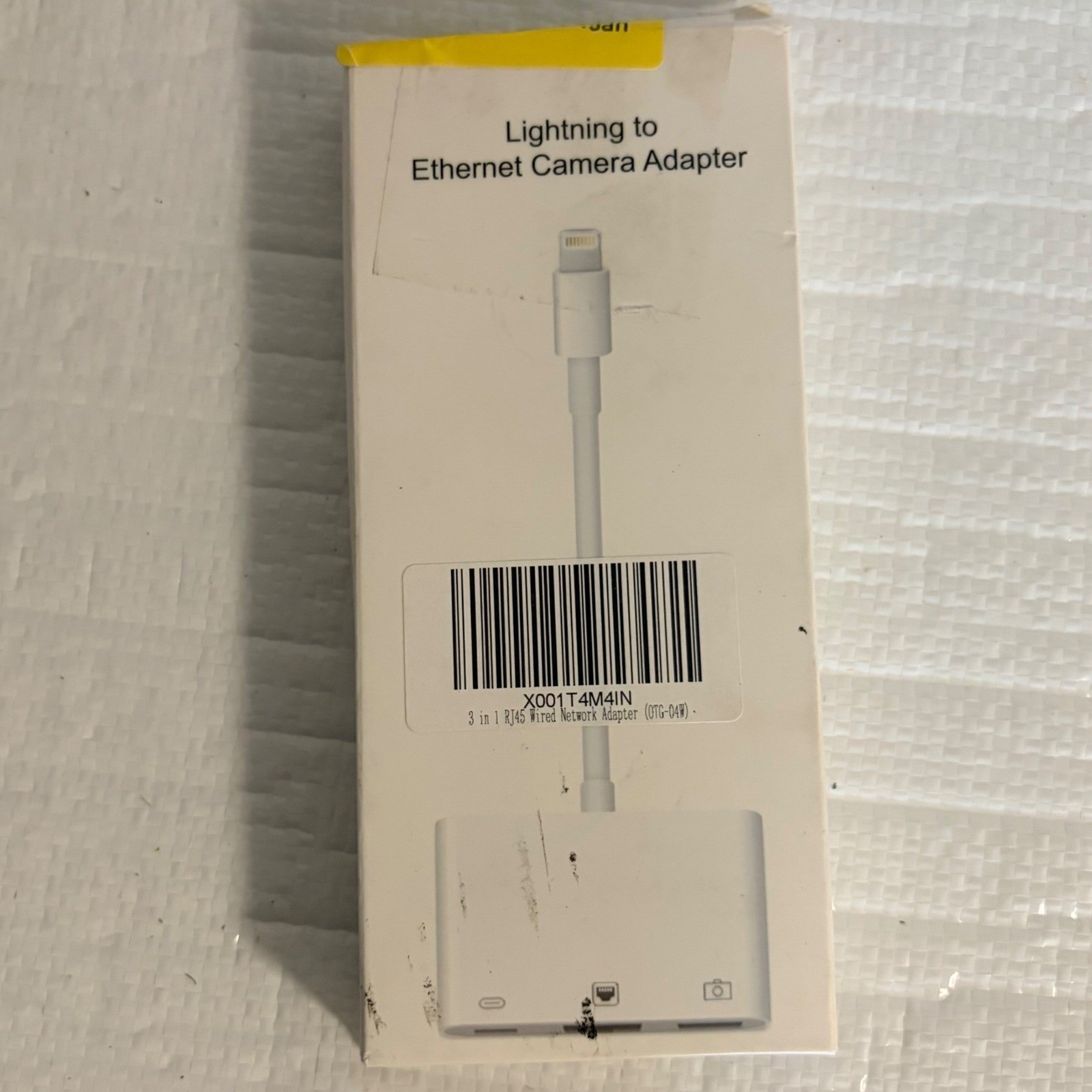 3 in 1 Lightning to Ethernet RJ45 Adapter USB Camera OTG Hub NK107 White