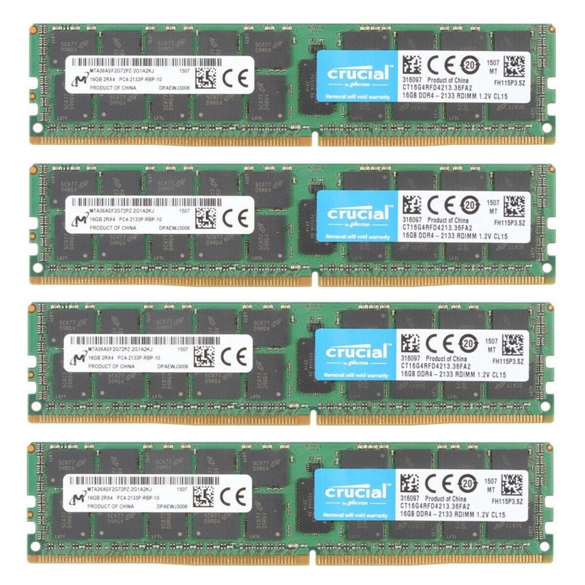 New Crucial 64GB (4X 16GB) DDR4 2133MHz ECC Registered Memory Ram CT16G4RFD4213