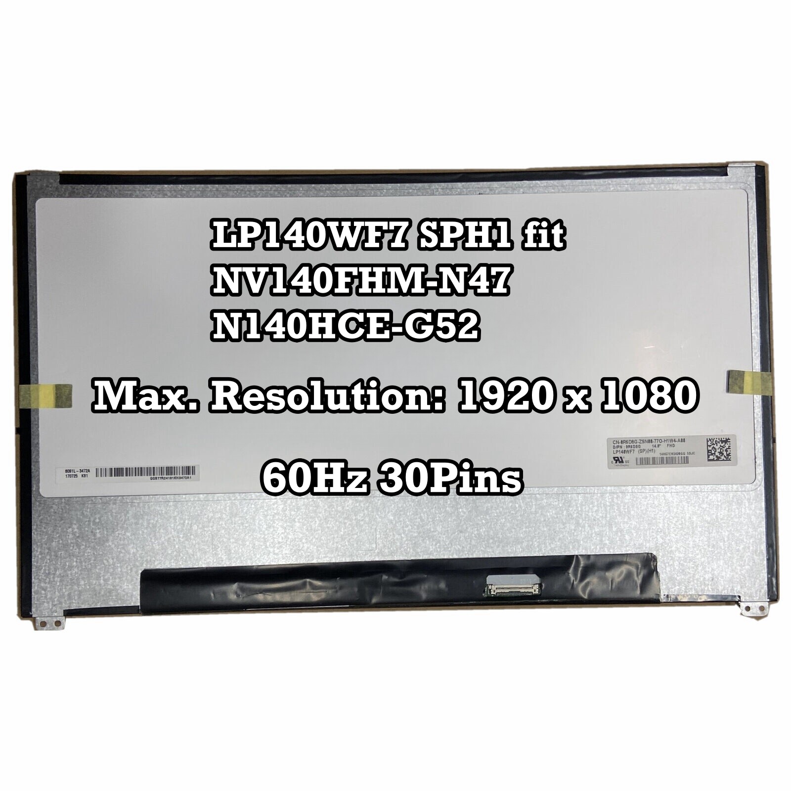 LP140WF7 SPH1 fit NV140FHM-N47 N140HCE-G52 EDP 30pins LCD Screen Replacement FHD