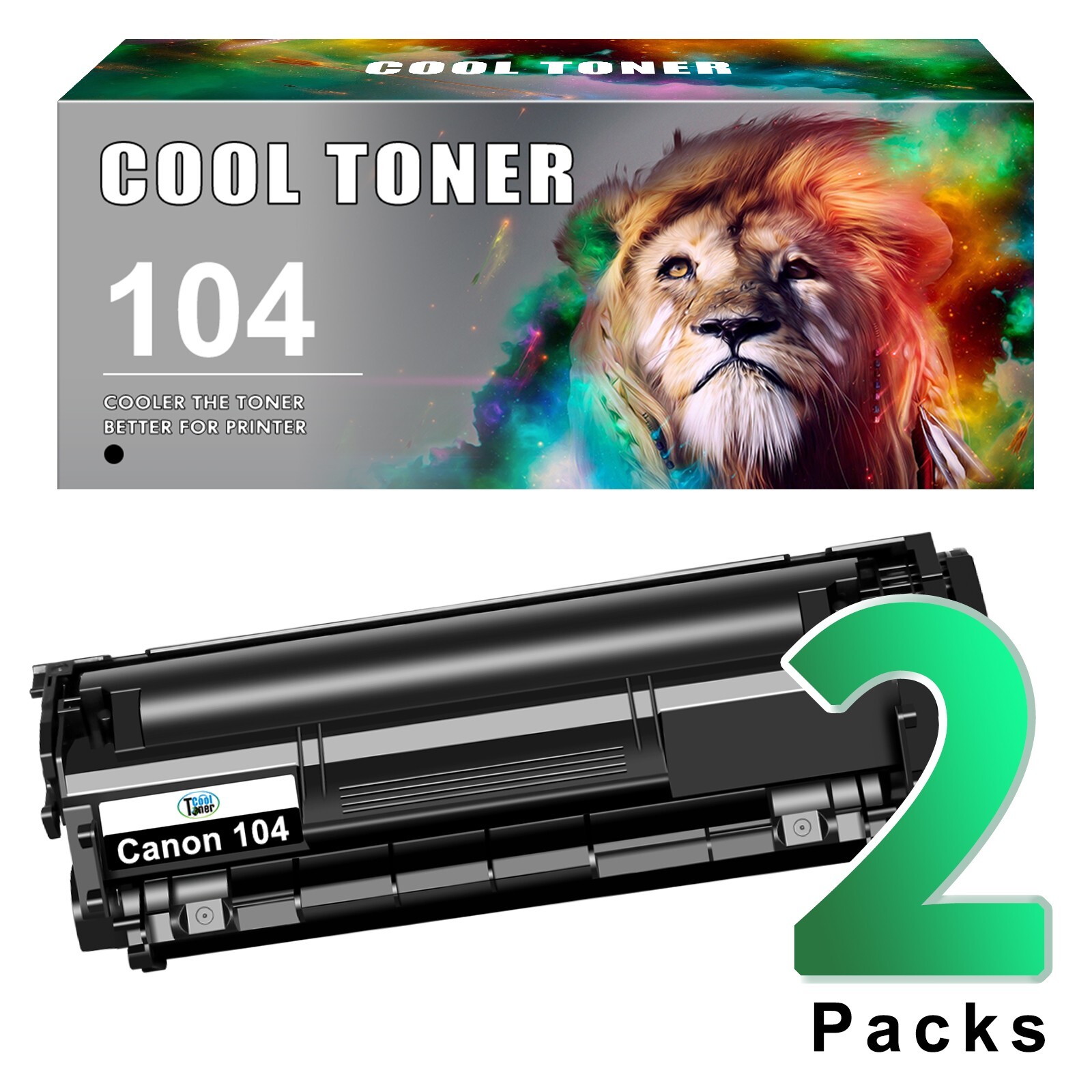 2PK For Canon 104 FX9 FX10 Toner Cartridge ImageClass MF4150 MF4350D D420 D480