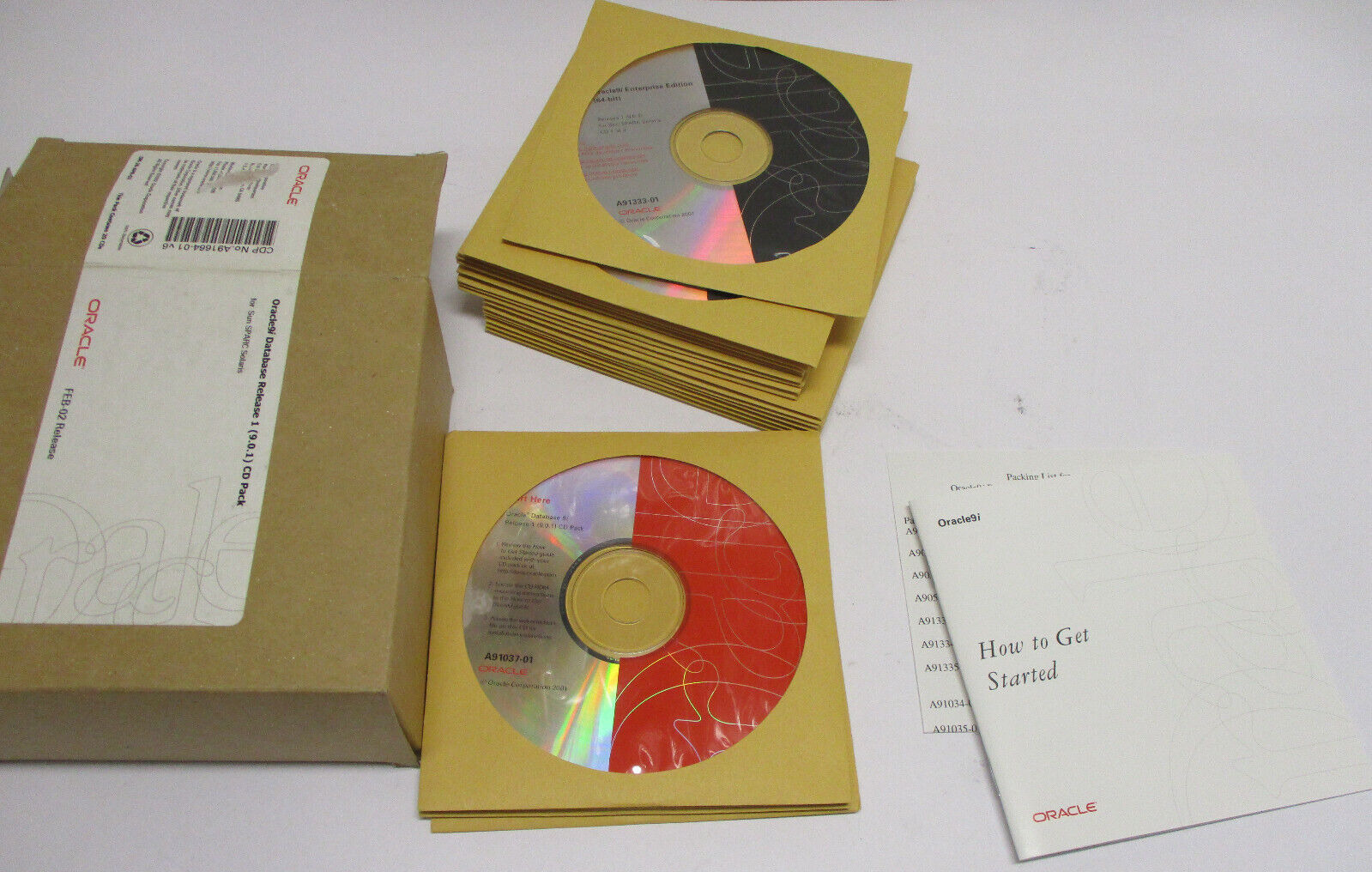 Vintage Oracle 9i Database Release 1 9.0.1 Cd Pack for Sun SPARC Solaris