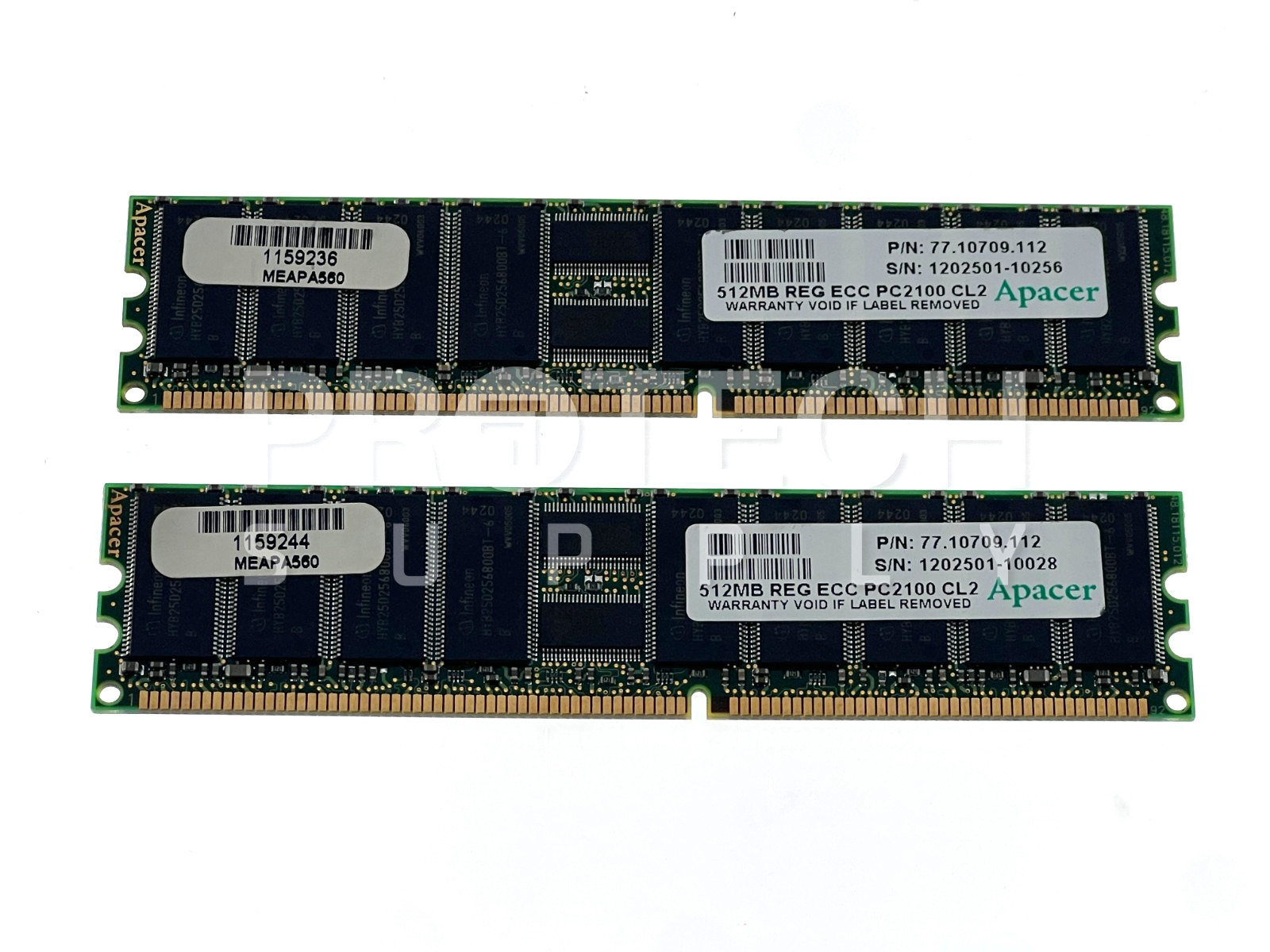 (Lot of 2) Apacer 77.10709.112 512Mb DDR1 RAM Module NEW GUARANTEED