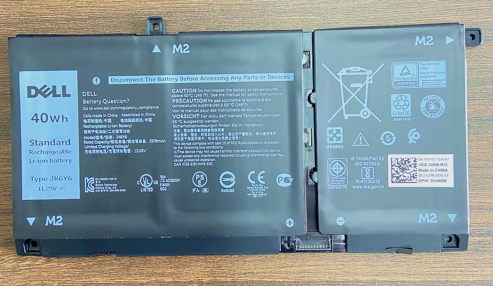 Genuine JK6Y6 Battery For Inspiron 5300 5301 5401 5402 Latitude 3410 3510 Series