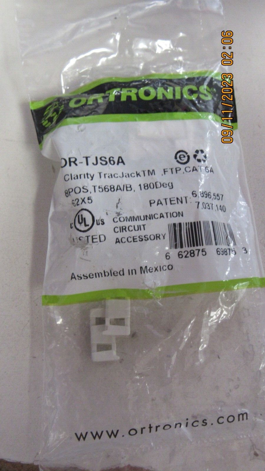 Ortronics OR-TJS6A Clarity TracJack Category 6A Shielded Jack, FTP, New Sealed