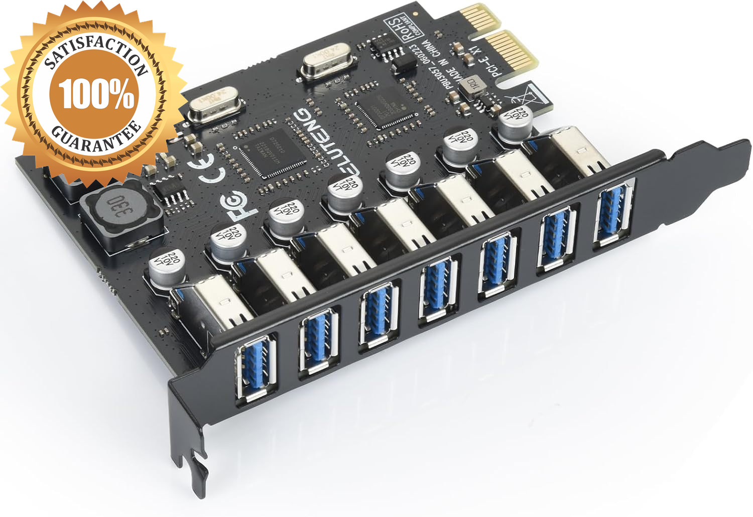 ELUTENG PCIE USB 3.0 Card 7 Ports PCI Expree to USB Expansion Card Super Speed 5