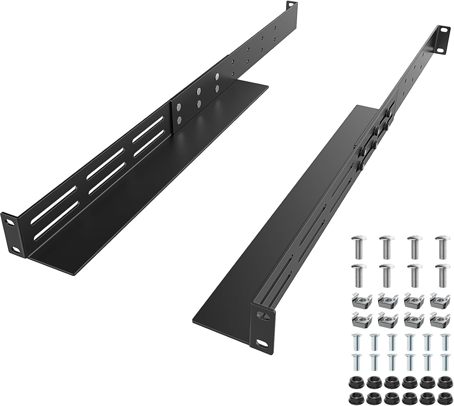 1U Universal Rack Mount Rails 4-Post Server Rack Shelf Rail
