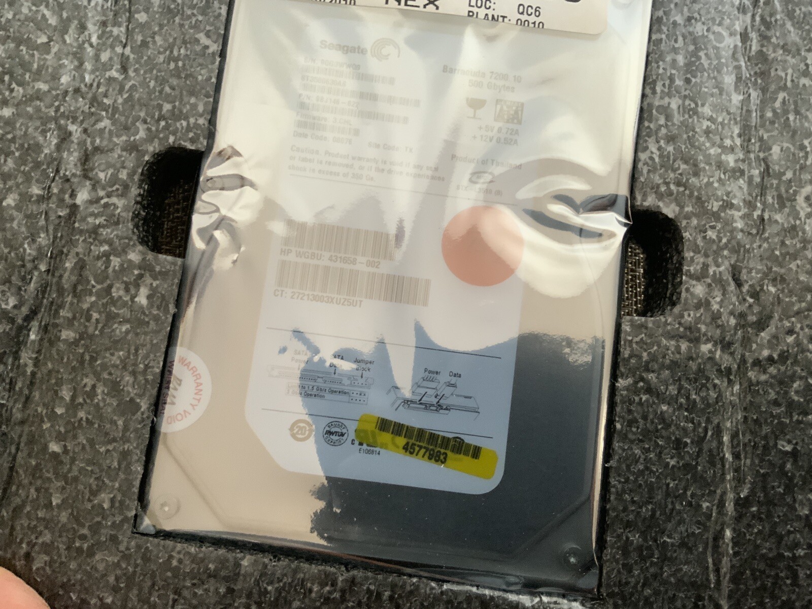 NOS SEAGATE 9BJ146-622 BARRACUDA 500GB 7200.10 SATA HARD DRIVE
