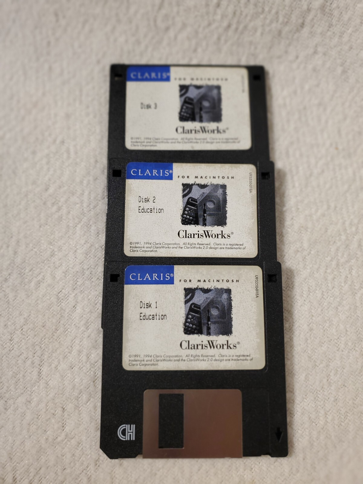 Vintage Apple Macintosh Claris Works 1993 v2.0 3.5" Floppy Disks Education