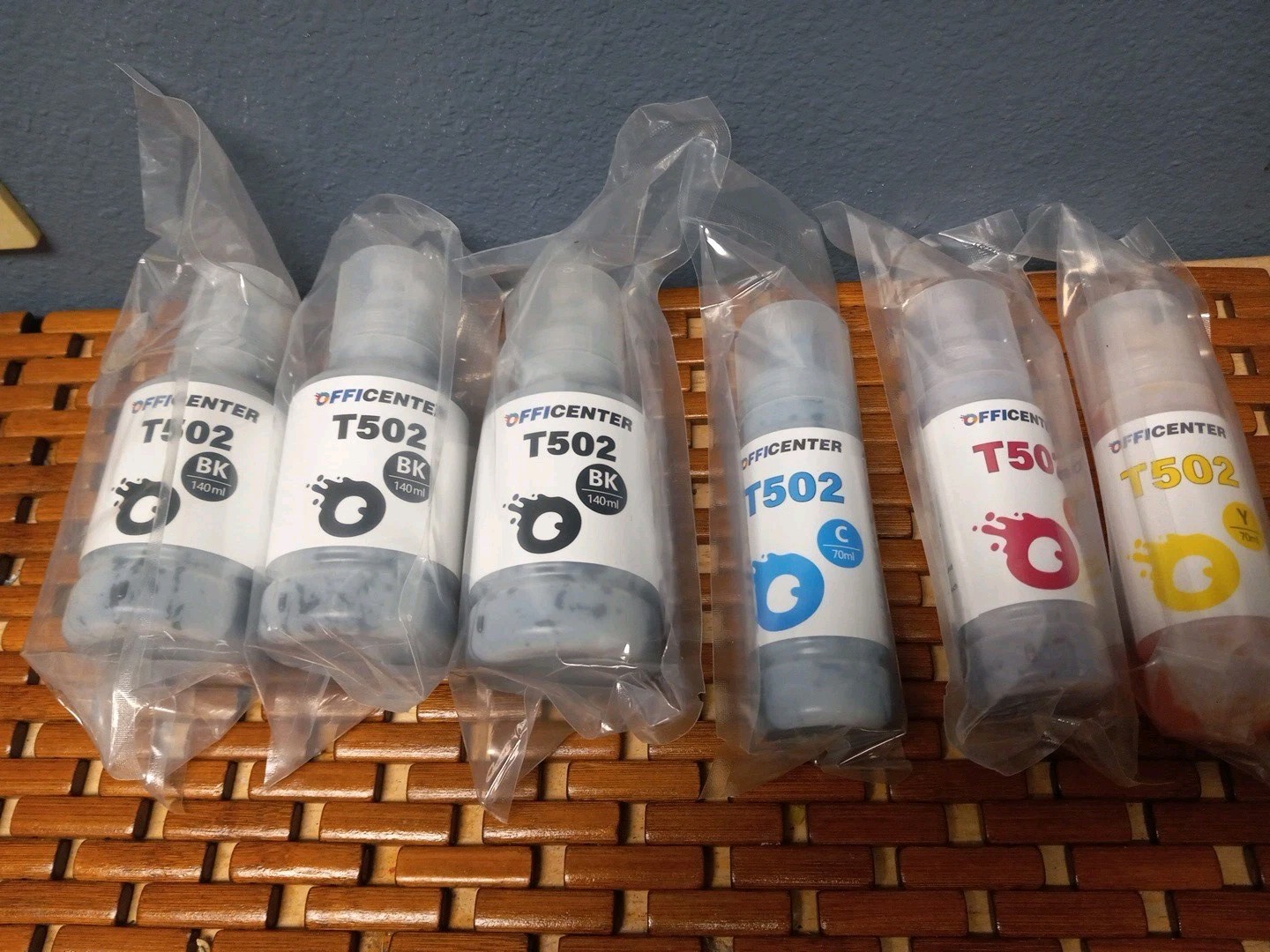 OFFICENTER T502 Ink Refills - New - 3 Black, 1 Cyan, 1 Magenta, 1 Yellow