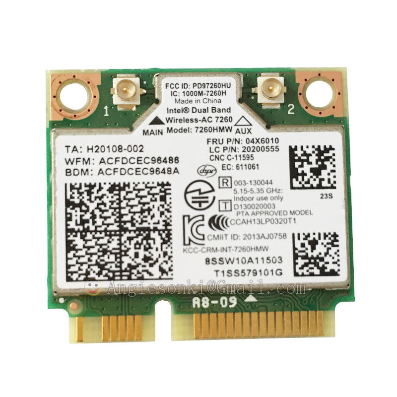  Intel Wireles ac 7260 Mini Pcie wifi Card Bluetooth 4.0 04X6010 04W3814 04X6090