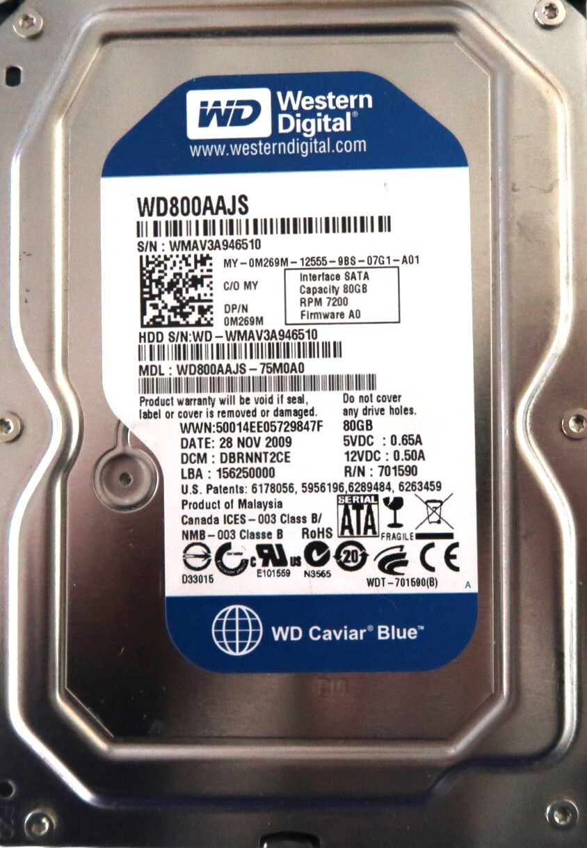 WD WD800AAJS-75M0A0 (See description for DCM’s & Exact details) 3.5" 80gb Sata