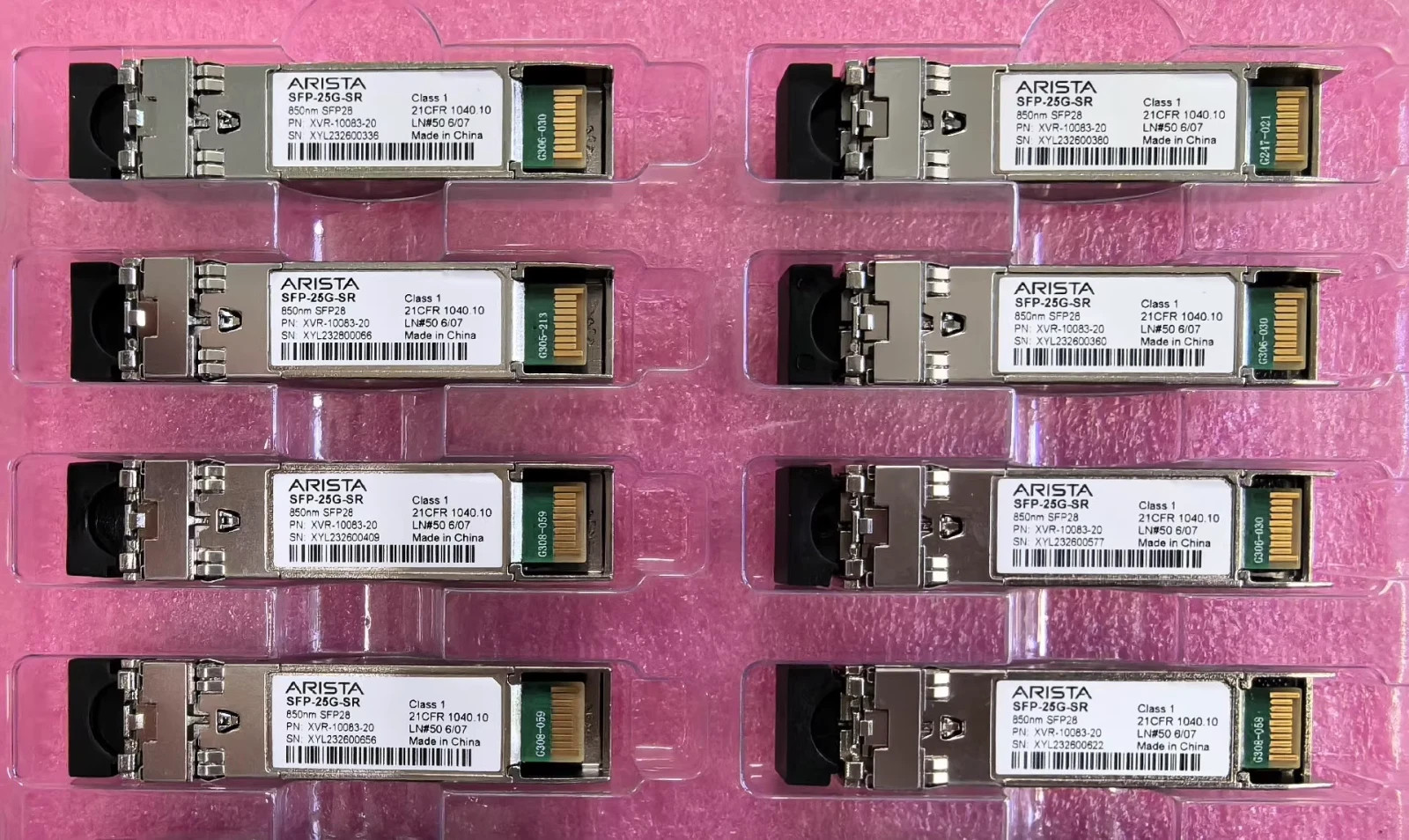 1pcs Arista SFP-25G-SR 25GBASE-SR XVR-10083-20 SFP28 SR 850nm LC MMF Transceiver