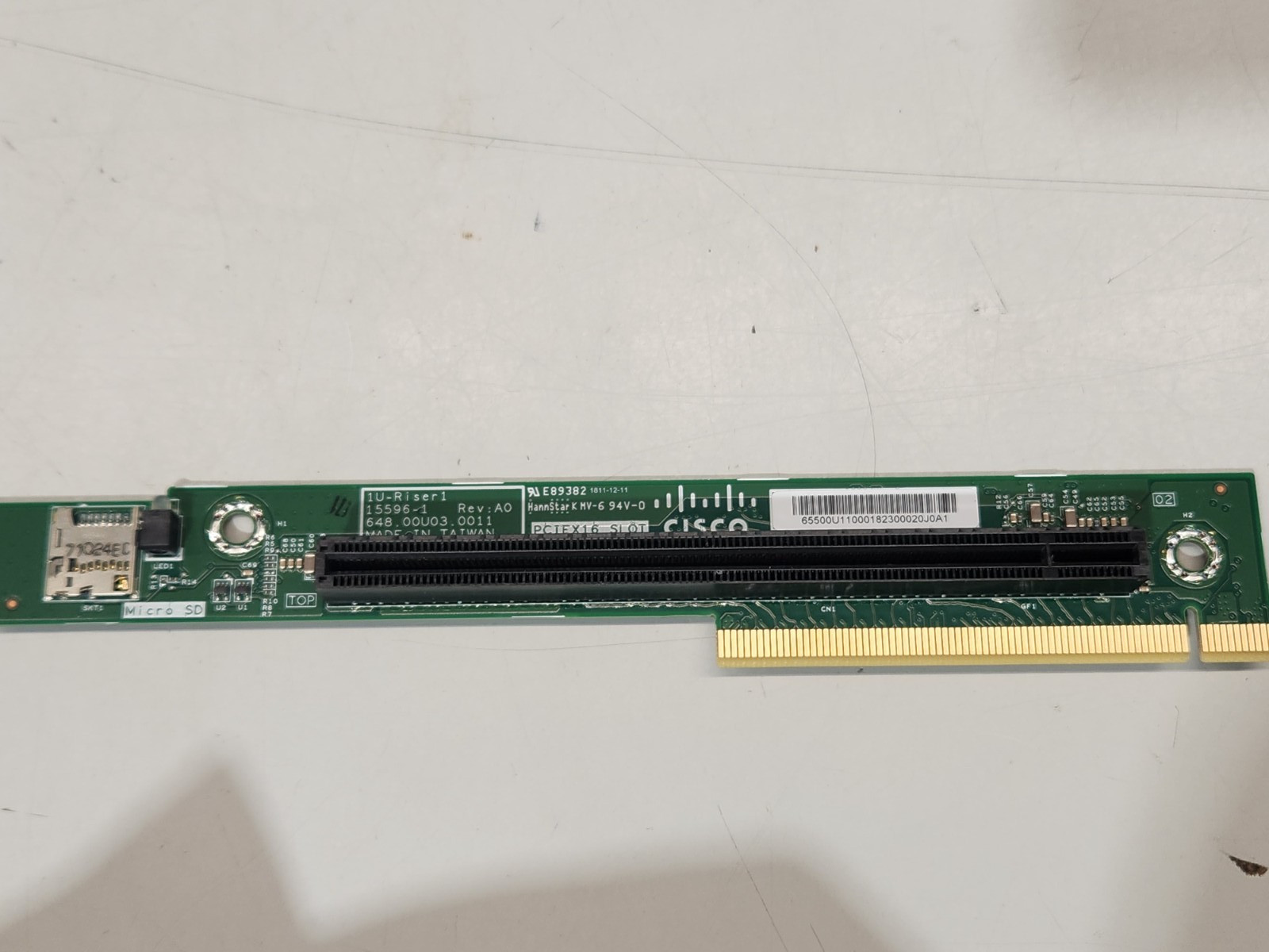 15596-1 Cisco UCS C220 M5 1U PCIe x16 Riser Card 648.00U03.0011