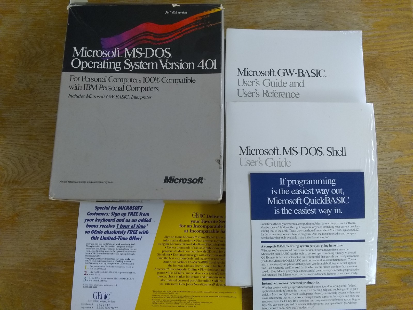 Microsoft MS-DOS 4.01, SEALED MANUALS IN BOX, Disk Operating System IBM PC